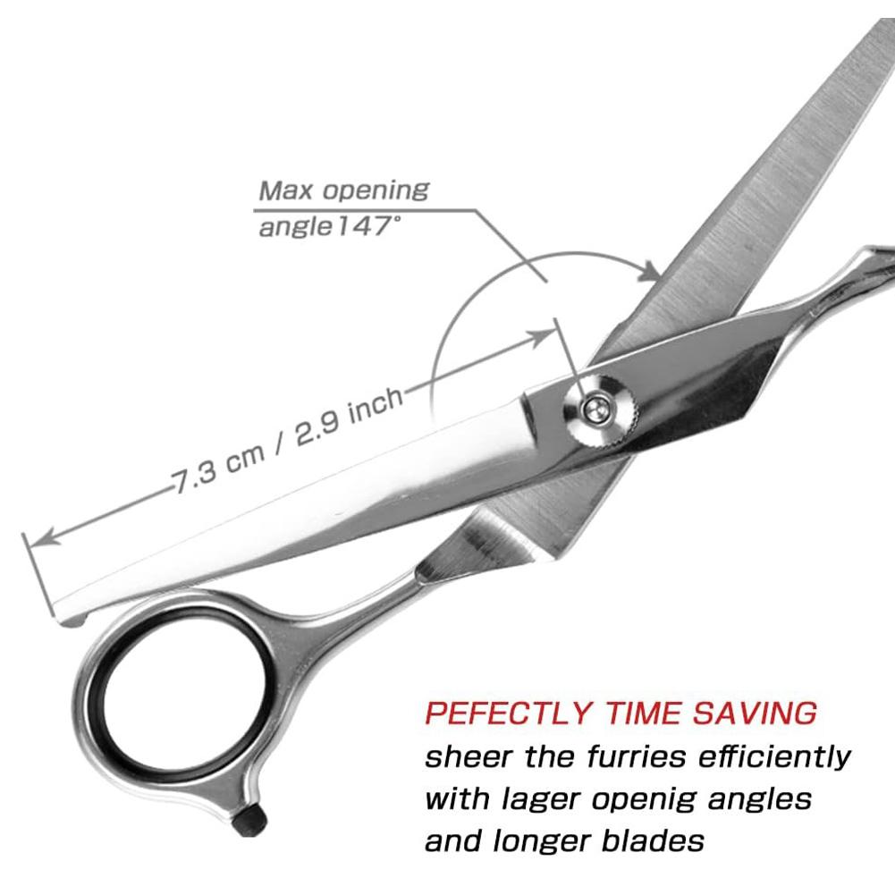 Dog Grooming Scissors Stainless Steel Curved Pet Scissors Dogs Shears Safety Round Head Pet Hair Cutting Scissors Tijeras Puppy