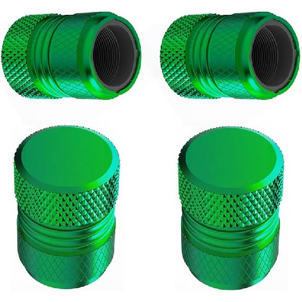 Tire Valve Stem Caps - 4 Pack Anti-Corrosion Premium Anodized Alloy Tyre Air Valve Caps Universal for Car SUV Bike Red