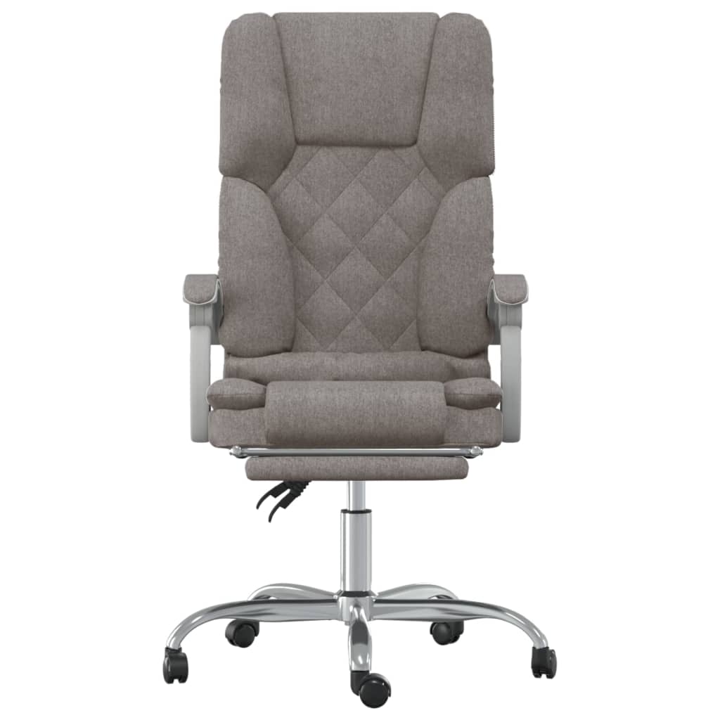 Office Chair with Massage Function Taupe Fabric