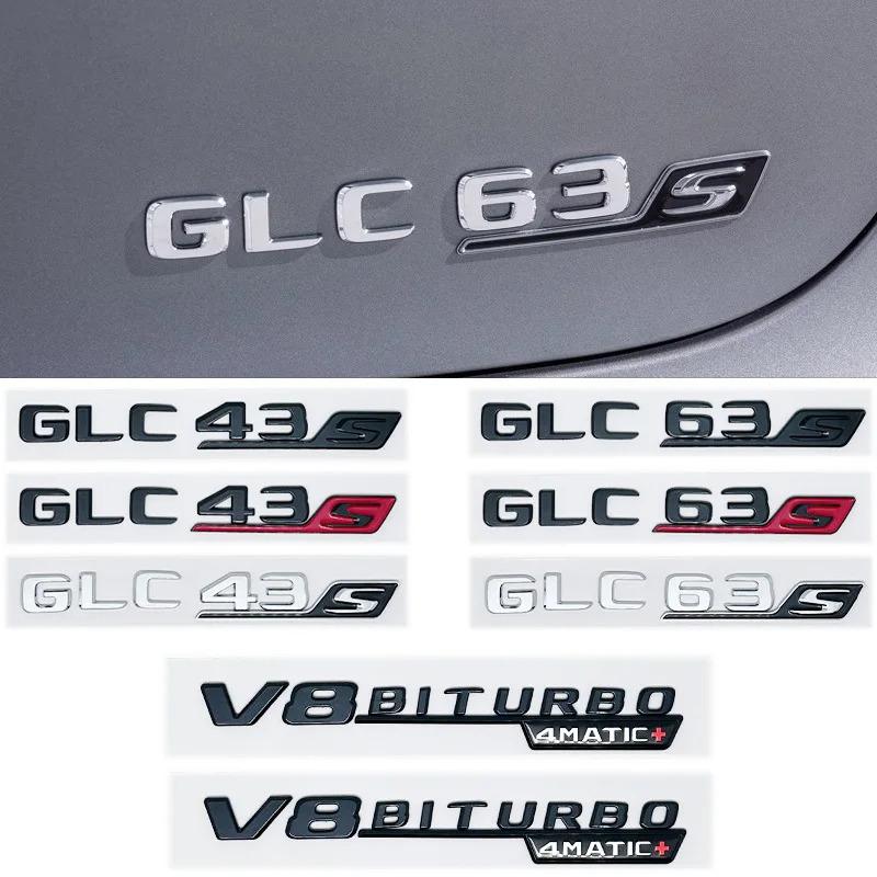 Pro Mercedes Benz Stříbrná Černá X253 C253 GLC43 GLC63 GLC63s GLC 63 S AMG Znak V8 BITURBO 4MATIC 4MATIC+ Znaky Odznaky