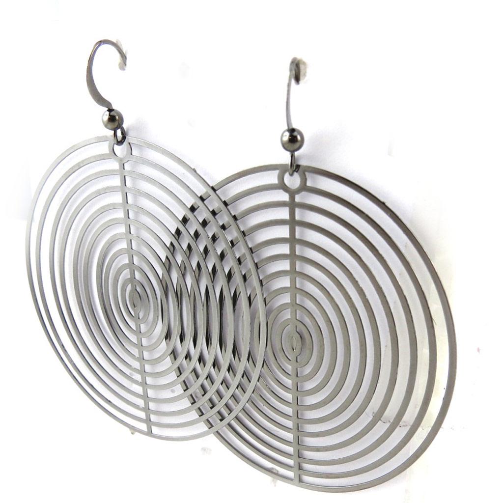 Les Trésors De Lily [N1114] - Designer Earrings 'Choreography' Gray (geometric)