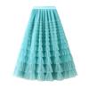 Fairy White Tulle Pleated Long Midi Skirt for Women - Spring/Autumn 2024 Collection.