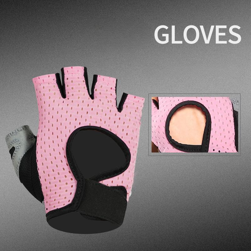 Sports Fitness Gloves Women's Equipment Training Professional Horizontal Bar Anti-slip Anti-wear Gloves Yoga Half-finger Anti-cocooning