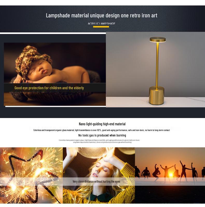 I-shaped USB Night Light: Eye-friendly Touch Lamp for Bars & Desktops