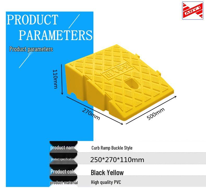 Portable Plastic Triangular Curb Ramp for Cars and Homes