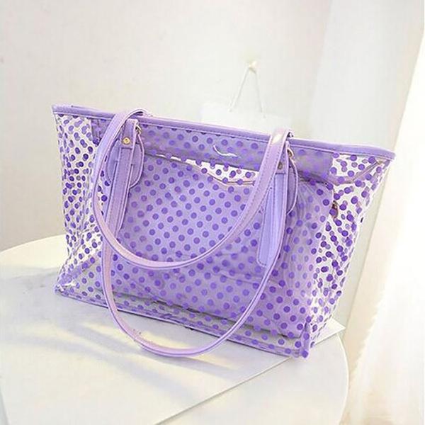 Premium Quality 2pcs/set Womens Clear Transparent Shoulder Bags For Fashion Enthusiasts