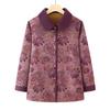 Elderly Women's Floral Print Cardigan Blouse