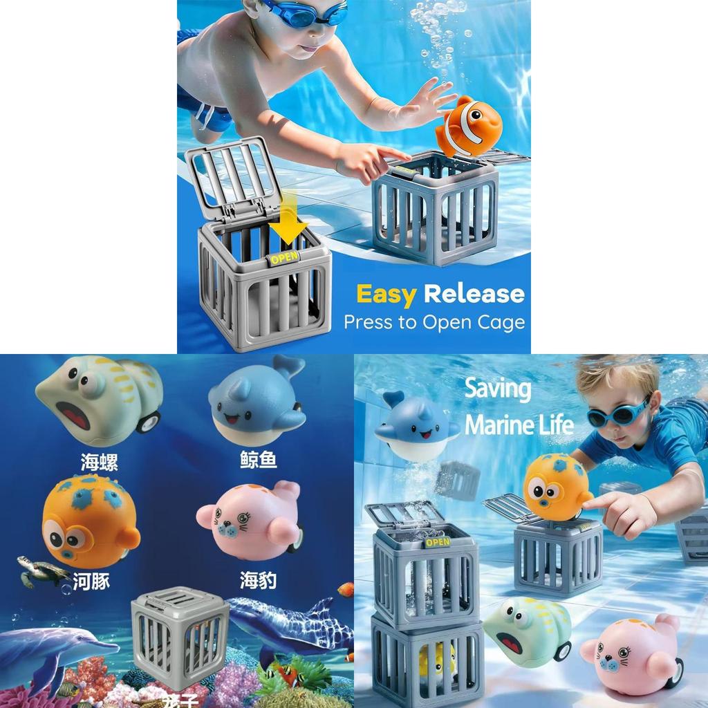 Childrens Pool Diving Toys With 3d Animal Designs For Water Fun And Play