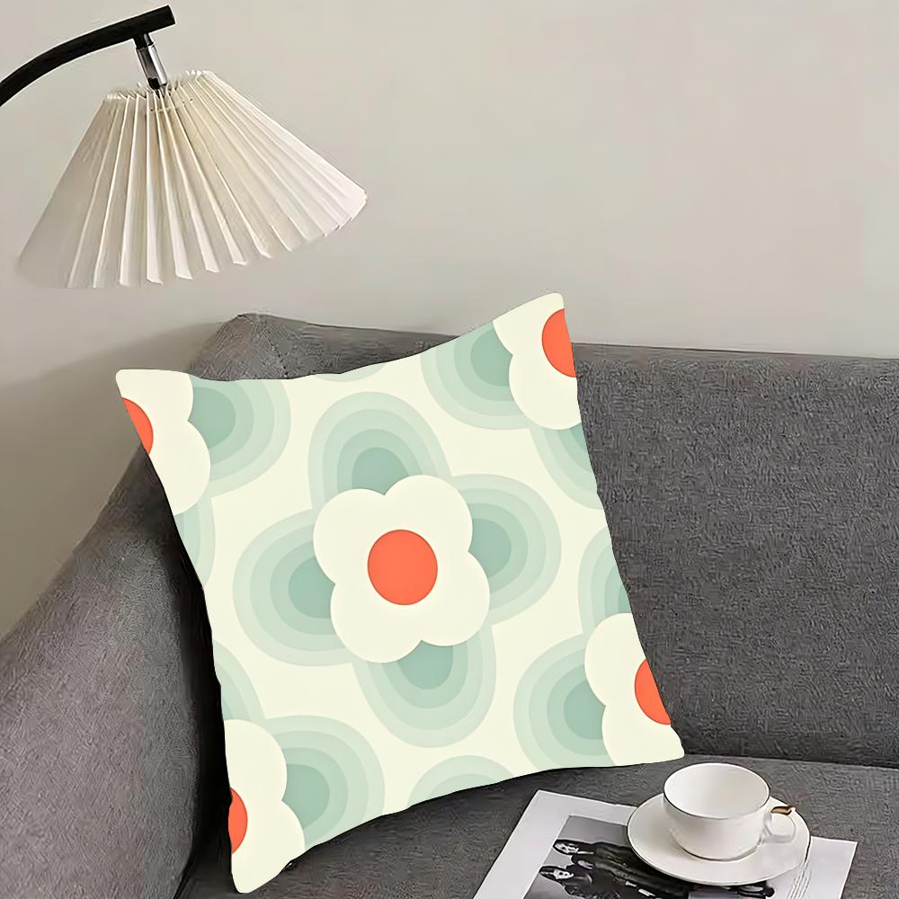 Aesthetic Art O-Orla Kiely Flower Stem Cushion Cover Reversible Plush Pillow Cover – For Car, Sofa, Bedroom, Perfect As a Gift.