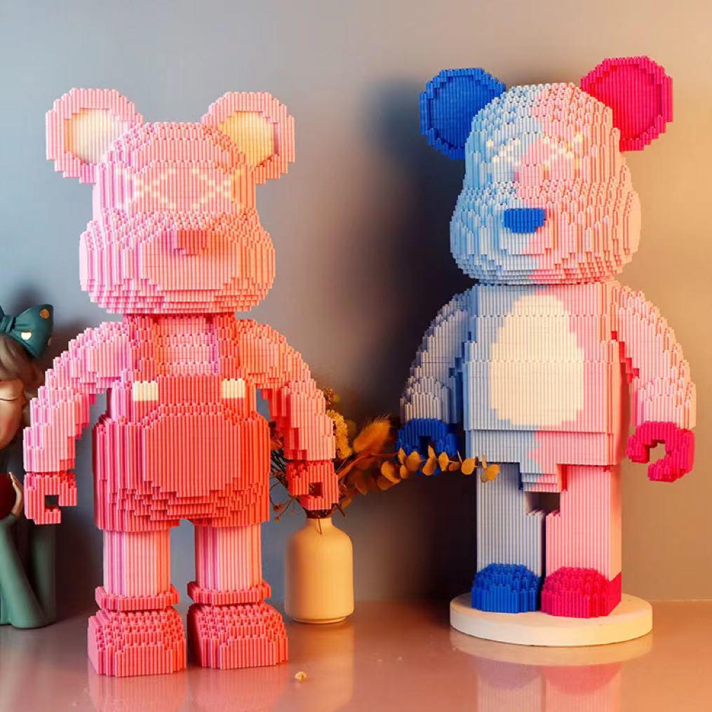 Girls' Compatible Lego: Violent Bear Building Block Series - Educational Micro-Block Interlocking Toys & Gifts