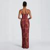 European and American Women's Clothing Fashion Lace Fish Bone Suspender Long Dress Waist Evening Dress Strap Hip Tube Top Dress