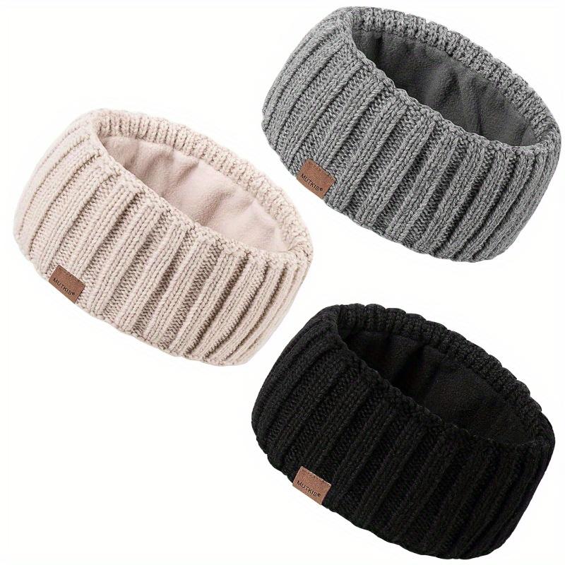 1 Stück Winter-Stirnbänder für Damen, Ohrenwärmer für Damen, Stirnband aus Wollstrick, dickes Fleecefutter, warme Ohrenschützer für kaltes Wetter