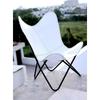 Handmade Vintage White Leather Butterfly Chair Relax Arm Chair