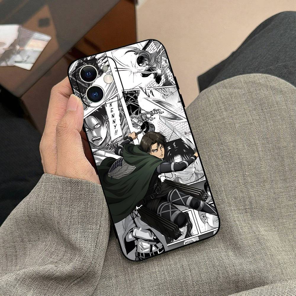 Levi B-AckermanY Attack On Titan Phone Case Black Phone Case For IPhone 17/16/15/13/14 Pro Max/ 11Plus/X/Xr/Xs Max 13mini