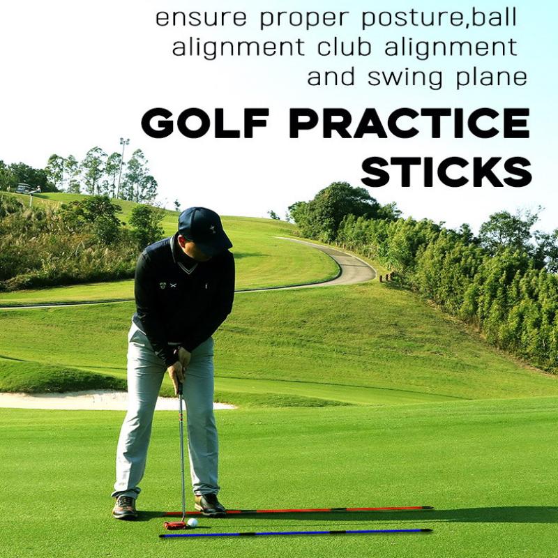Golf Alignment Sticks 2 Sets Alignment Practice Rods Collapsible 7 Colors Golf Alignment Sticks Golf Swing Training Tools