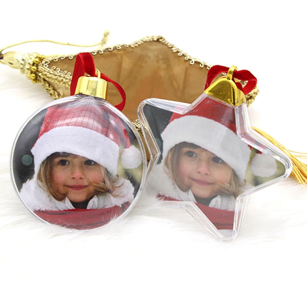 Závěsná šňůra Kreativní tvar Vánoční ozdoby Průhledná koule Novoroční dárky Fotorámeček