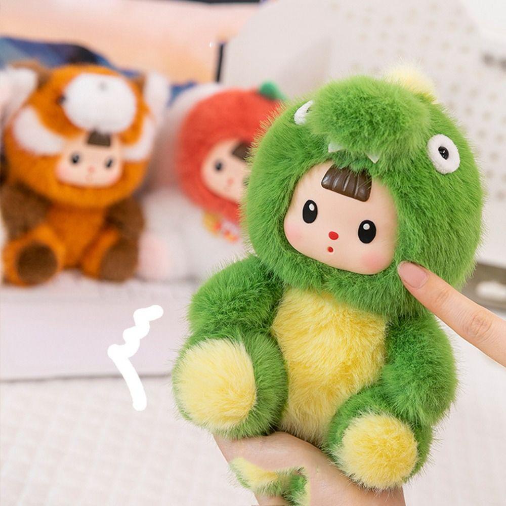 Cartoon Little Raccoon Plush Doll Cute Animal Strawberry Cat Doll  Kids Birthday Christmas