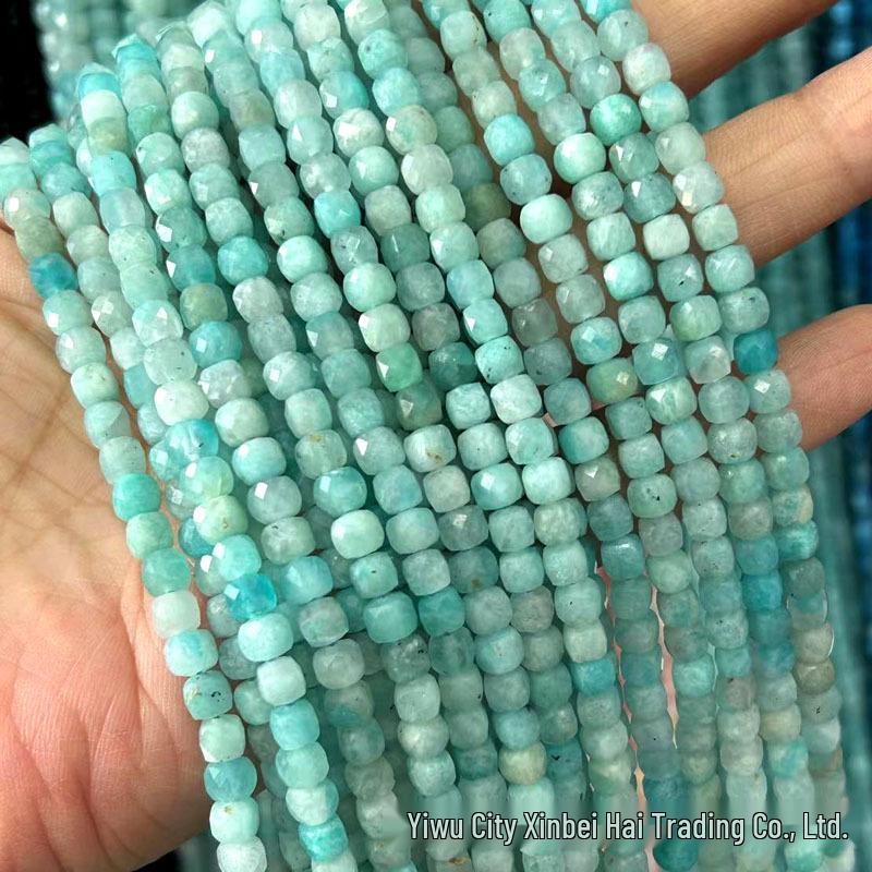 4x4mm Natural Stone Faceted Square Beads: Amethyst, Tourmaline, Garnet Jewelry Accessories