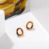 Women Retro Punk Style Simplicity Acrylic Hollowed-out Circle Leopard-print Earrings