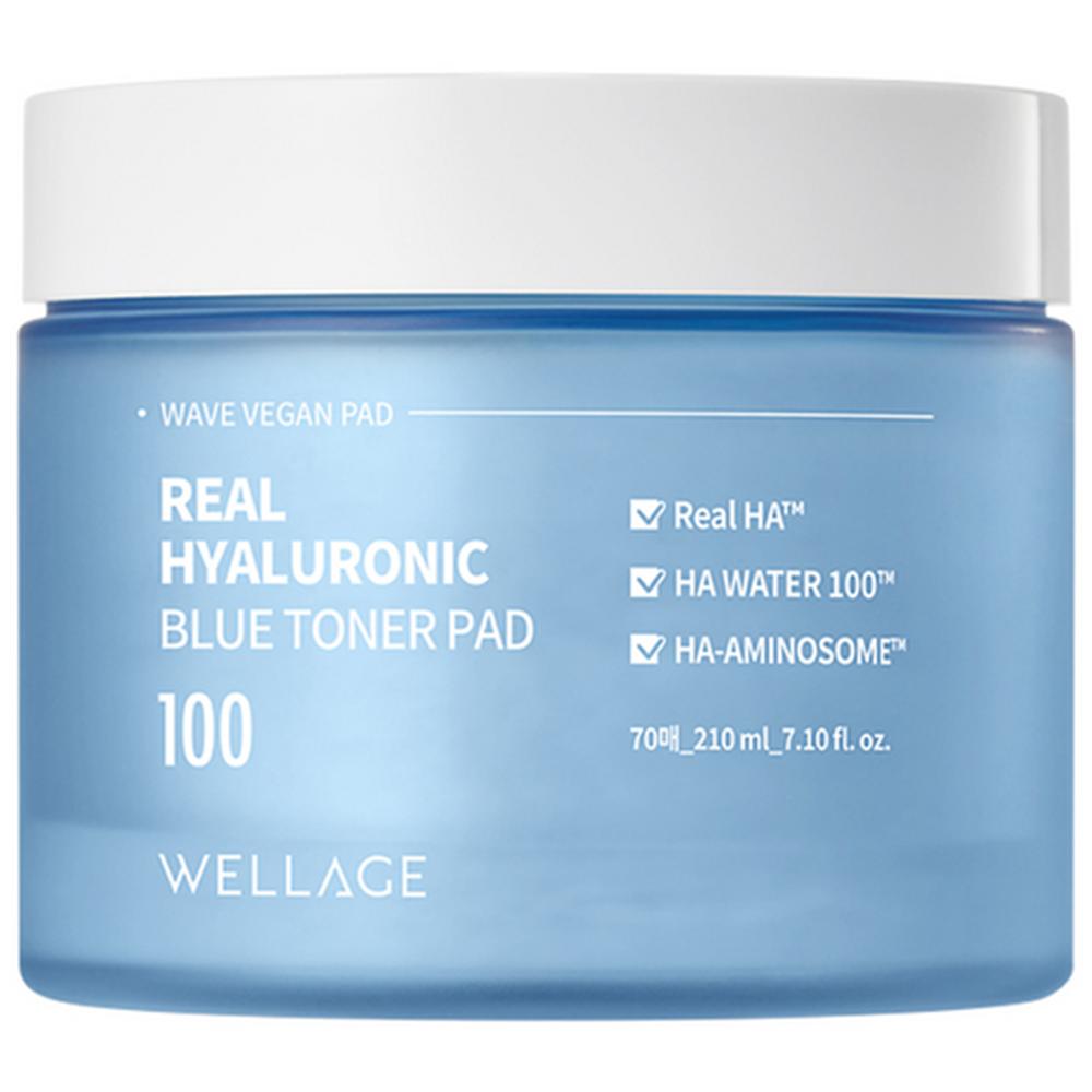 

Wellage Real Hyaluronic Blue Toner Pad 210ml (70 Pads) Hydrating, Korean 210ml (70 pads)