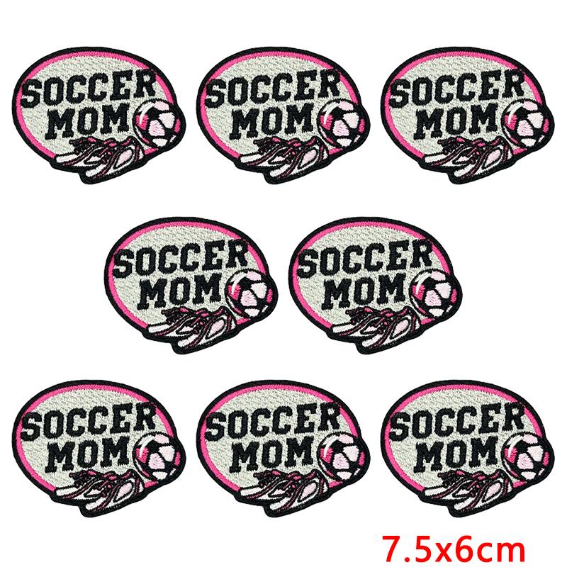 10pcs Cartoon Balls Series Full Embroidered Patches Personality Letter Slogan Patch Clothes Decoration Sew Stickers Applique 
