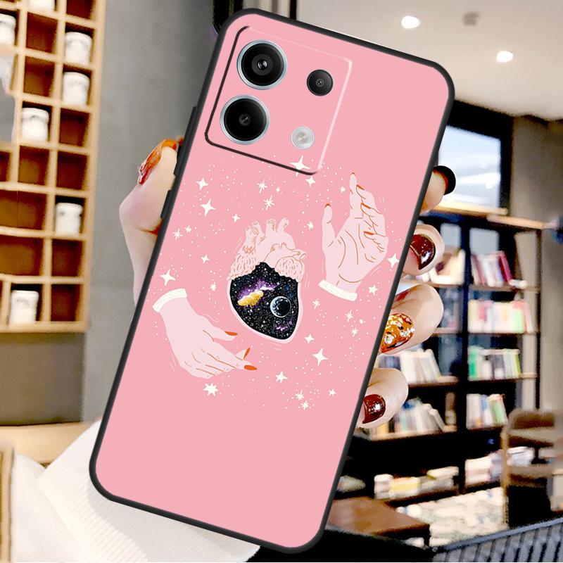 Pink Cat Skull Sorceress Witch For Xiaomi Redmi Note 14 Pro 12 11 9 10 13 15 Pro Plus Case For Redmi 15 10C 12C 13C 14C 15C