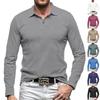 Herren Freizeit Lässige Passform Langarm Poloshirt Knopfkragen Weicher Stoff Bequem für den Alltag