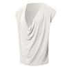 Men's Sleeveless Color Sports V-neck Base Shirt, Swing Neck Vest