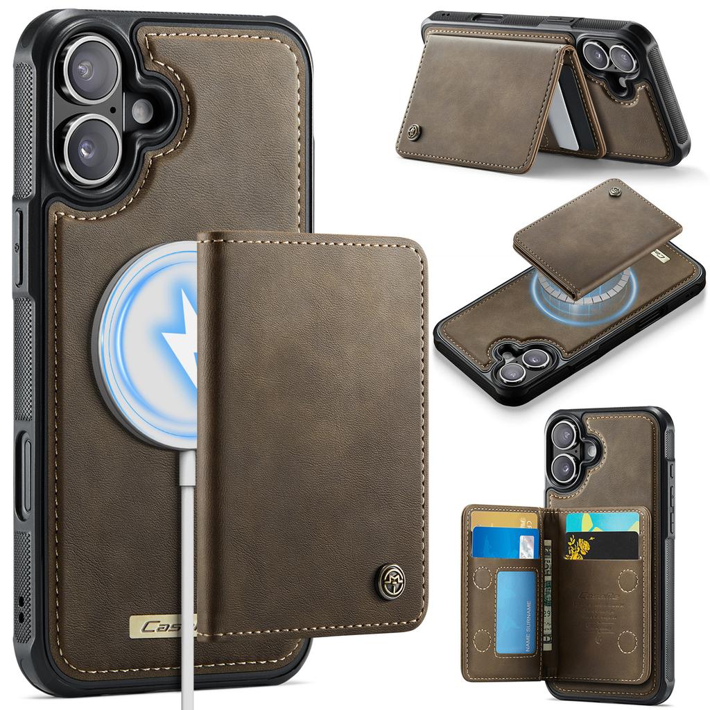 CASEME ME80 Series For iPhone 17 Magnetic Case Leather PC TPU Phone Cover with Detachable Wallet