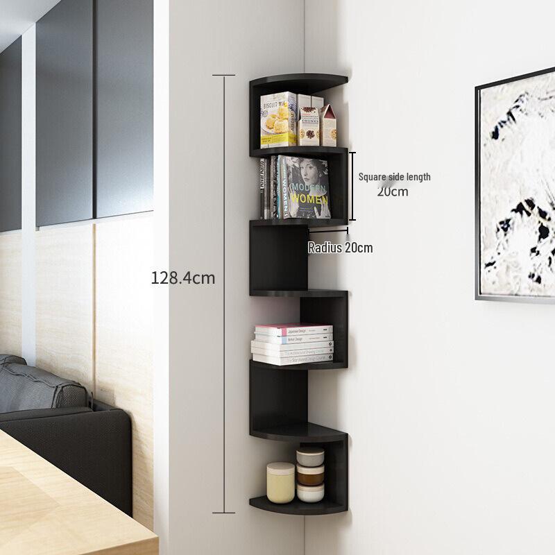 Wall-Mounted Triangular Corner Shelf Rack - Multi-Layer Kitchen Storage Bookshelf