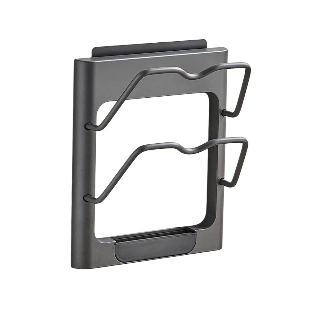 

MAXCOOK Pot Lid Holder, Wall-Mounted Cutting Board Rack, No Drilling Required, Kitchen Storage Shelf, Space Aluminum MCZW9233, Double-Layer сірий