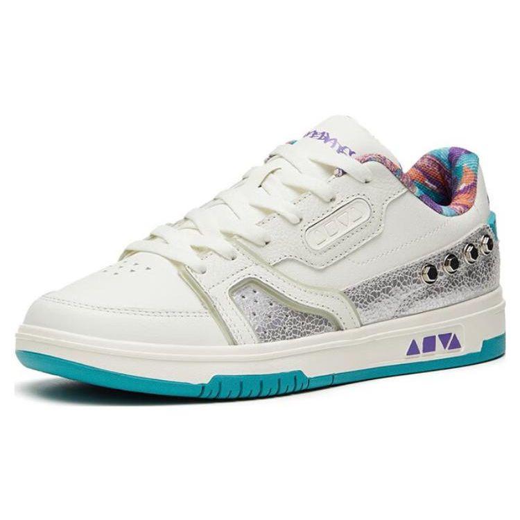 Anta Aoyou Non-Slip Wear-Resistant Low-Top Skate Shoes Women Skate Shoes Silver 122329231-1