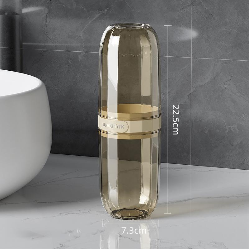 Klarer Reise-Zahnbürstenhalter mit Zahnpastafach, 2-in-1 faltbares Hygiene-Set für Badezimmer & tragbare Nutzung