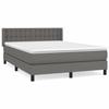 3130785 vidaXL Lit à sommier tapissier avec matelas Gris 140x200 cm Similicuir