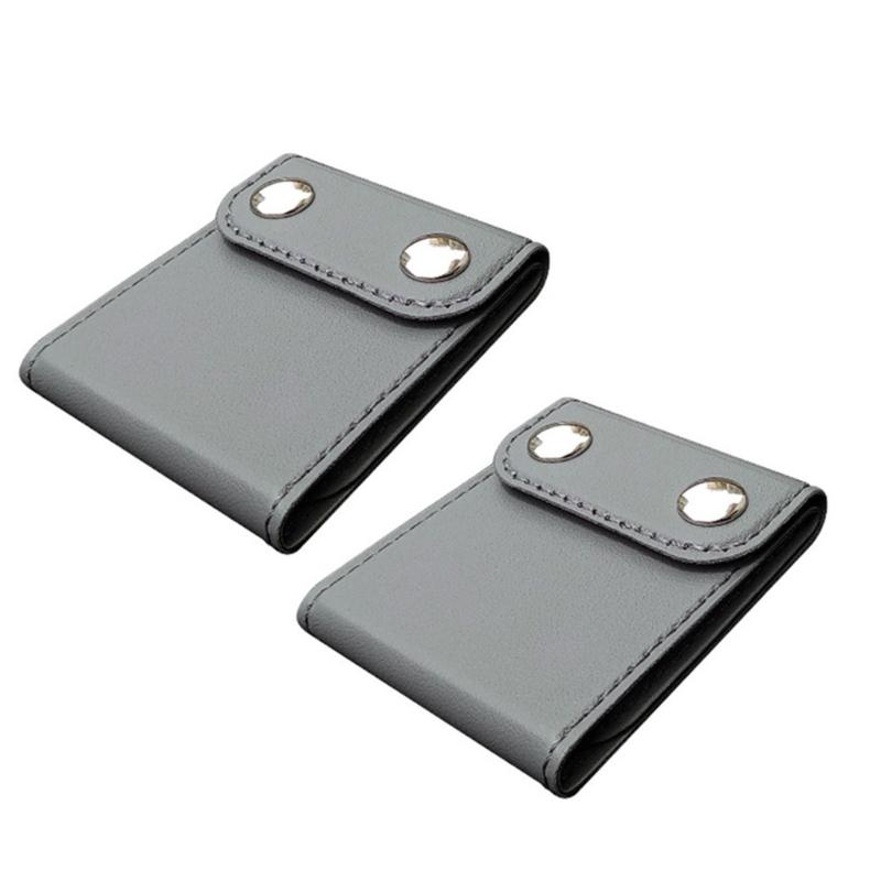 Car Seat Belt Shoulder Pad Faux Leather Closure Cover, 2 Piece Neck Contact Aid for Front or Rear Vehicle Belt Use