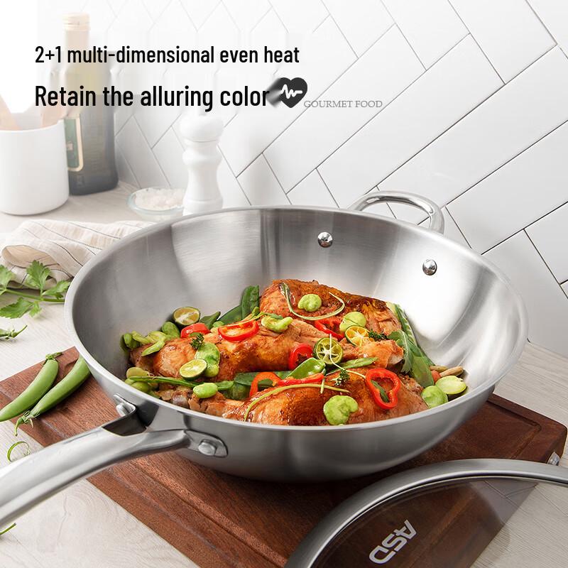 ASD 304 Stainless Steel Wok