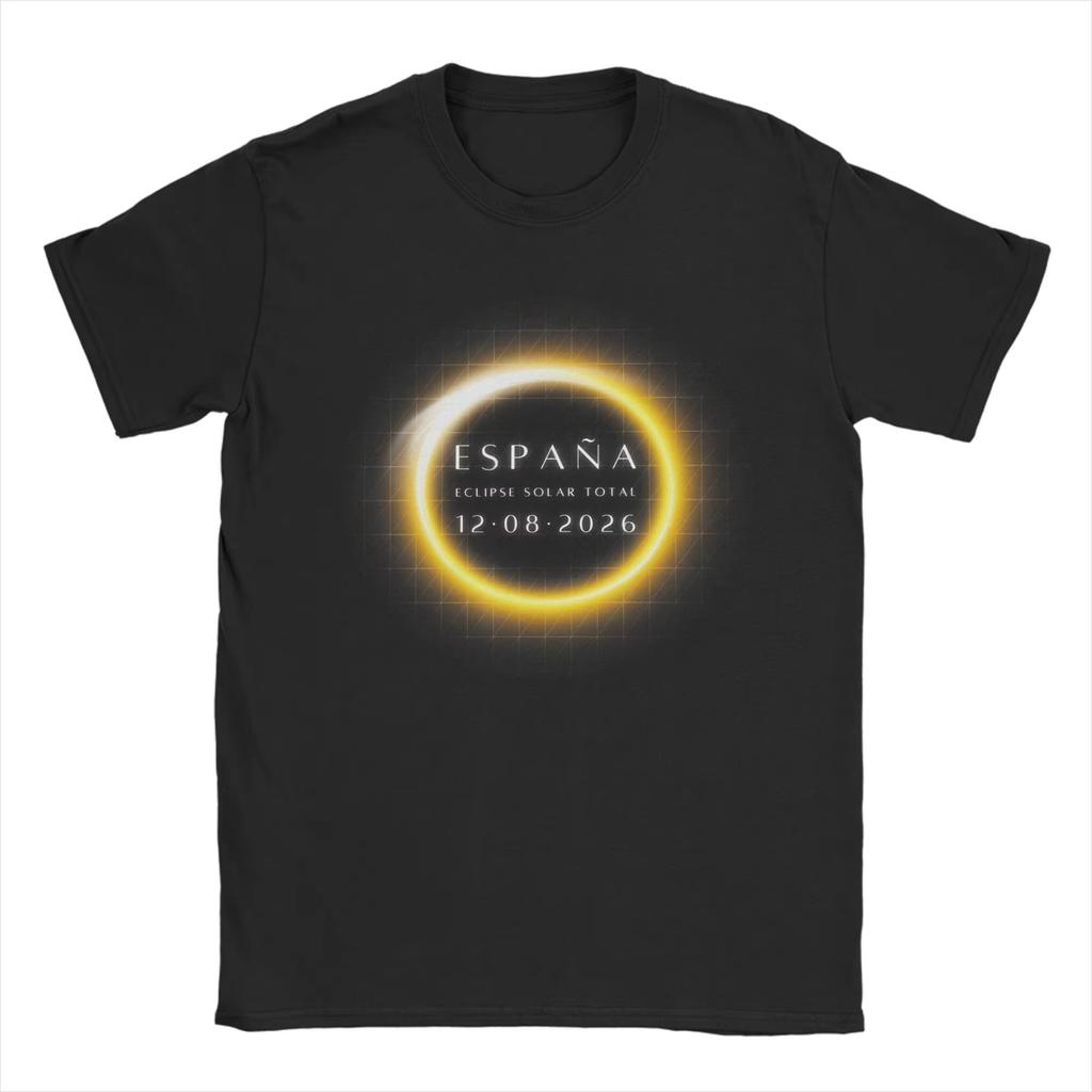 2026 Eclissi Solare Totale Grafica Astronomica Maglietta Cotone Unisex Manica Corta Top Casual Idea Regalo Unica per Appassionati di Astronomia