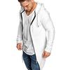 Men Splicing Hooded Solid Trench Coat Jacket Cardigan Long Sleeve Outwear Blouse