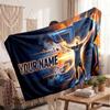 Coperta in Pile Personalizzata Jude Bellingham con Logo Calcio, Testo Nome Personalizzato Morbida Calda Coperta da Divano per la Casa