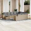 Vidaxl 11-Cz. Tuinmeubelset Met Kussens, Beige, Polyrotan