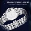 Men's Luxury Nautilus Style Watch Stainless Steel Case Analog Quartz Watch with Luminous Hands Push Button Clasp Casual Watch
