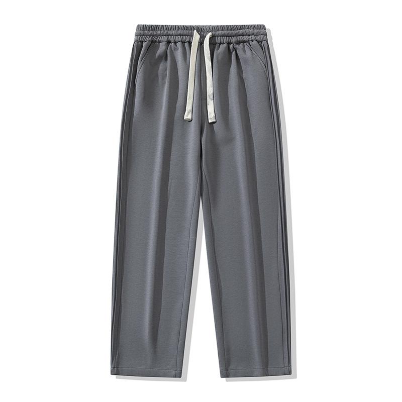 Men's Plus Size Drawstring Elastic Straight Leg Sports Sweatpants, Men's Loose and Versatile Wide Leg Casual Pants