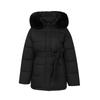 Women’s Short Big Fur Collar Hooded Windproof Thicken Warm Winter Jacket With Belt