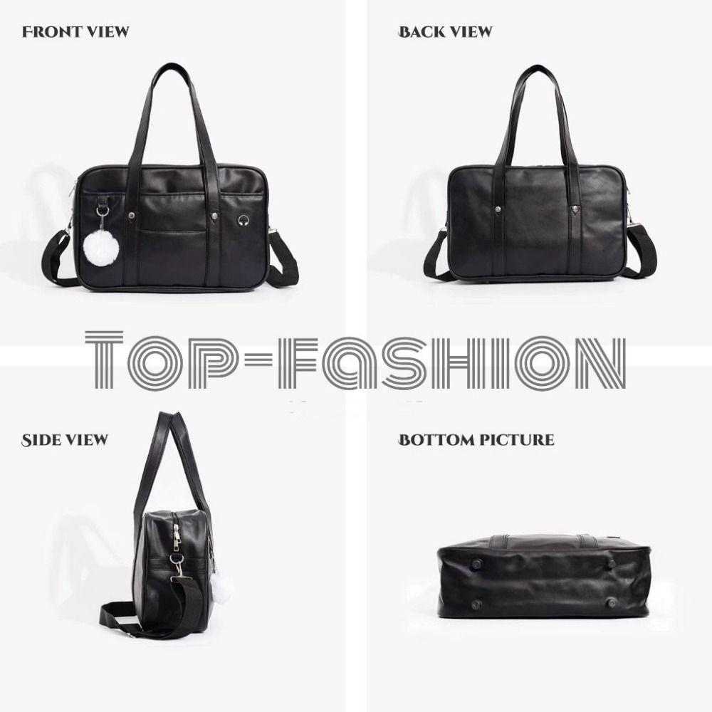 PU Leather JK Uniform Bag Solid Color Retro Handbag Preppy Style Shoulder Bag Commuting Junior High School Crossbody Bag
