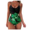 Women Sexy Bikini Swimwear One-Piece Print Patchwork Swimsuit Swimming Beachwear