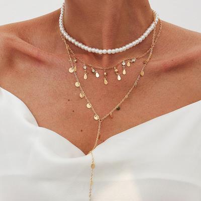 IngeSight.Z Boho Multilayer Imitation Pearl Necklace Women Trend Exquisite Tassels Clavicle Necklace Jewelry Party Gift 2026 New