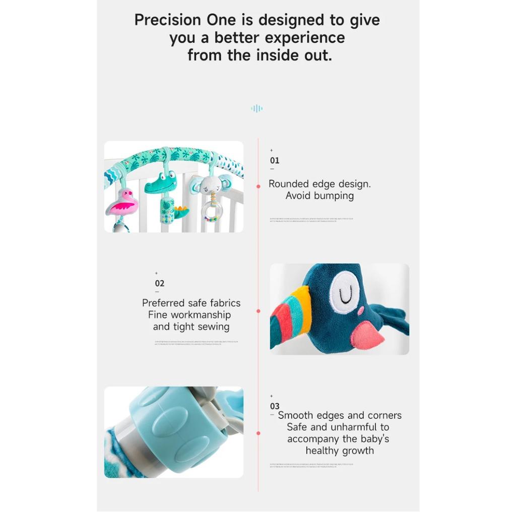 Baby Cart Arch Toys Newborn Ocular Development Toys Portable Adjustable Animal Crib Bell Toys Kids Early Education Toys Gifts