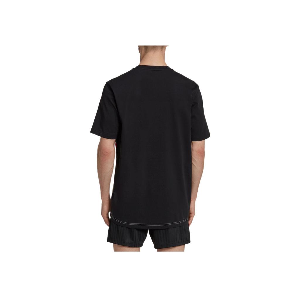 Adidas FW22 Colorblock Crew Neck Short Sleeve T-Shirt Men Tops Black HC1410