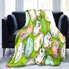 Easter Eggs Flannel Throw Blanket Colourful Eggs Pattern Easter Gifts Blanket King Queen Size for Bed Sofa Couch Lightweight