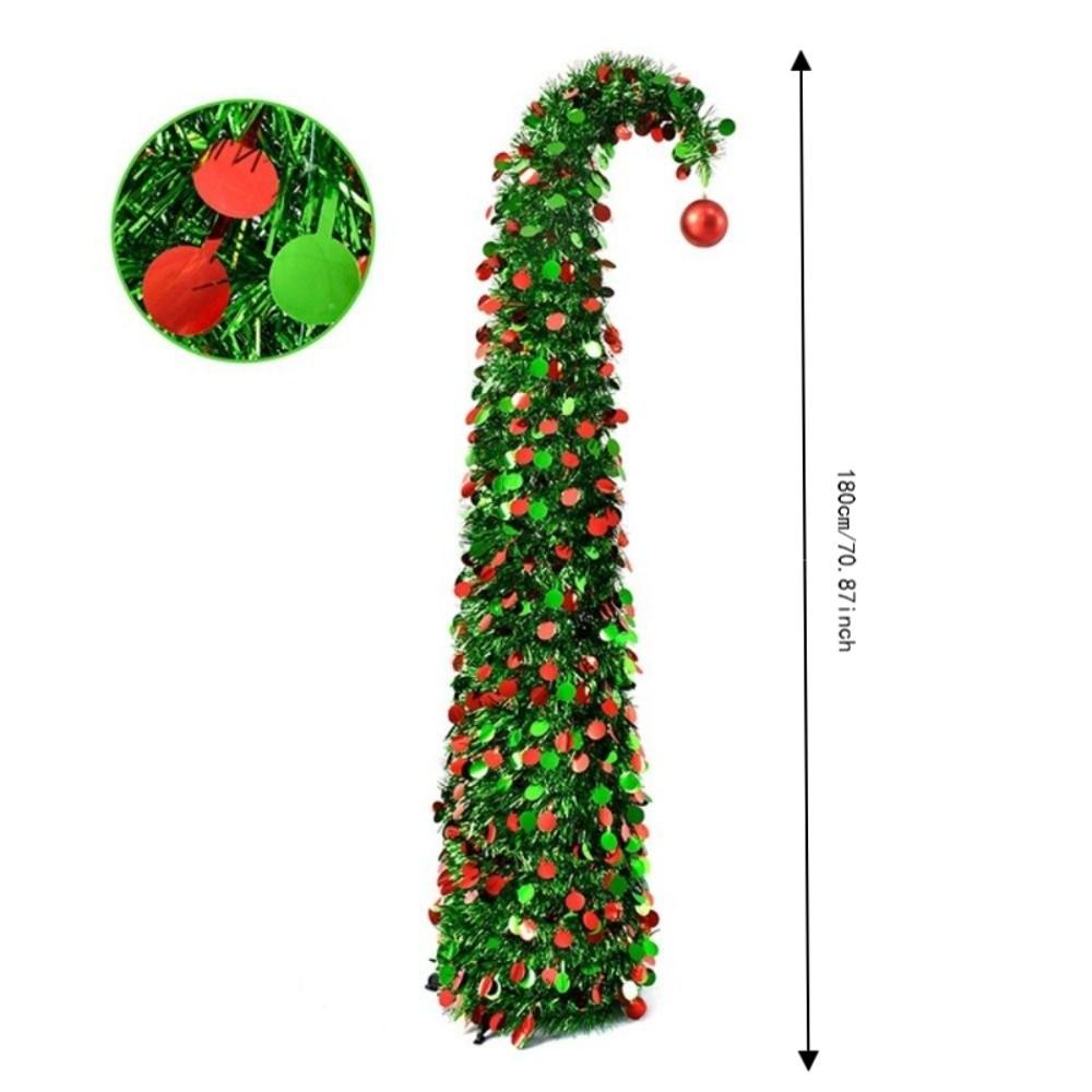 PE Material Collapsible Christmas Tree Bent Neck Collapsible Artificial Christmas Tree 1.5M/1.8M Dotted Pattern
